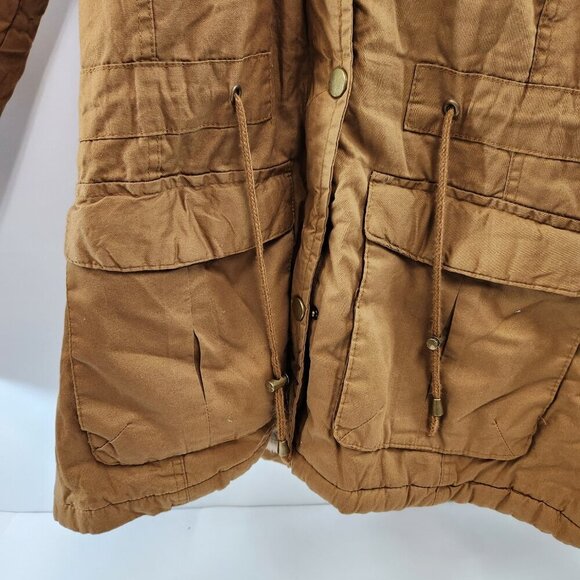 YMI Tan Parka w/ Removable Faux Fur Hood Large - Picture 4 of 14
